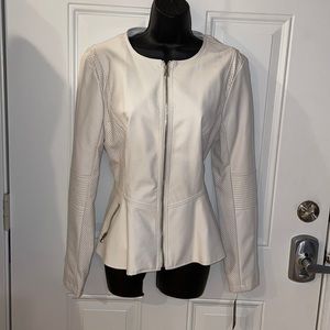 White faux leather coat - never worn!
